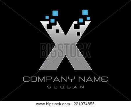 tecno letter X on a black background