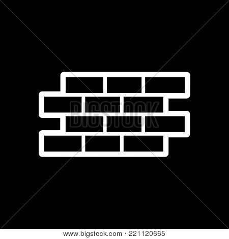 Bricks simple vector icon. Black and white illustration of brick. Outline linear building icon. eps 10