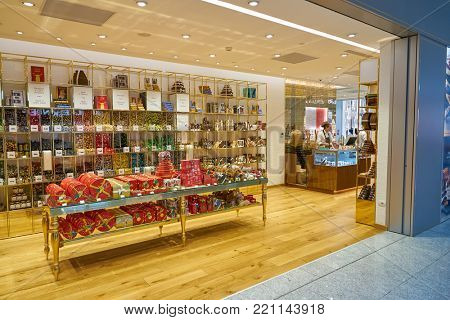MILAN MALPENSA, ITALY - CIRCA NOVEMBER, 2017: a Venchi shop at Milan-Malpensa Airport