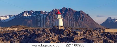 Panorama Of Laukvik Beach on the Lofoten Islands, Norway