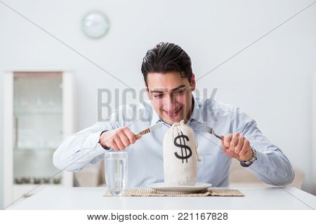 Concept of expensive dining in restaurants