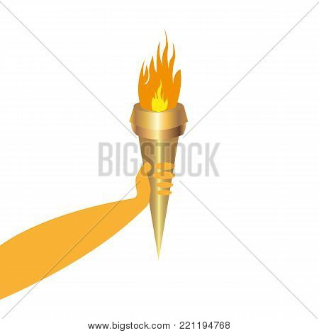 hand of a torchbearer with a white background