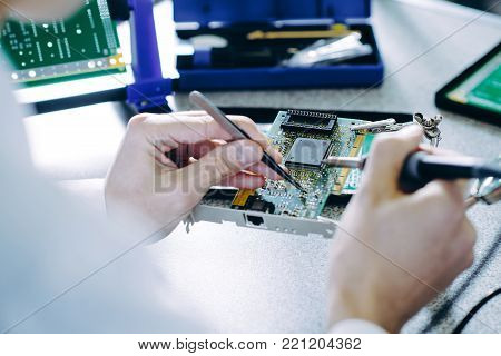 microchip production factory computer repair expert research