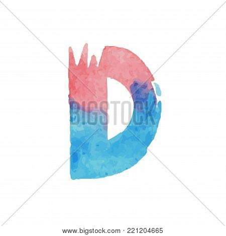 Colorful watercolor aquarelle font type handwritten hand draw abc alphabet letters.