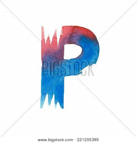 Colorful watercolor aquarelle font type handwritten hand draw abc alphabet letters.