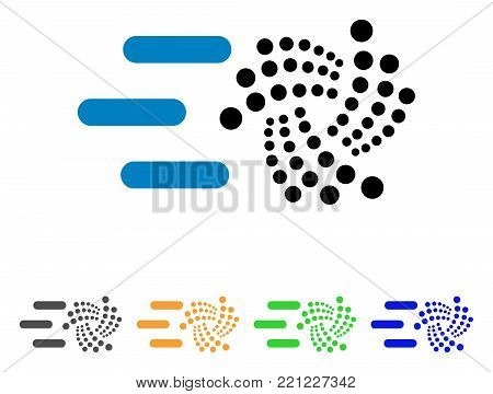 Send Iota icon. Vector illustration style is a flat iconic send iota symbol with gray, yellow, green, blue color versions. Designed for web and software interfaces.