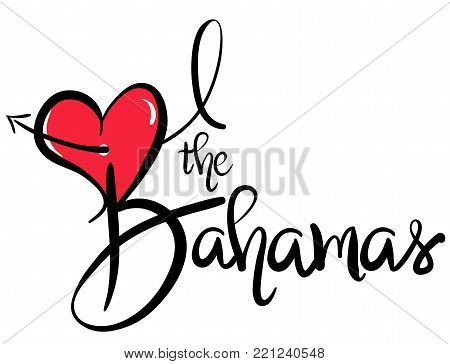 I Love the Bahamas - Vector Graphic