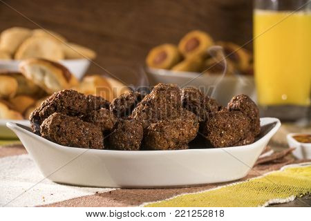 Kibe roast on the table. Brazilian snack