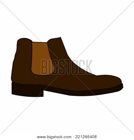 Classic chelsea shoe style boot icon isolated on white background Flat design Vector Illustration EPS