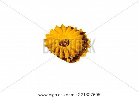Сookie with condensed milk isolated on a white background