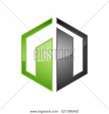 Hexagon realty logo - Vector logo concept illustration. Hexagon geometric polygonal logo. Hexagon abstract logo. Vector logo template. Design element. Realty logo design
