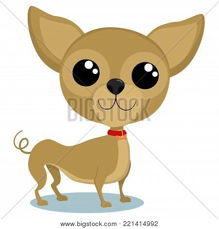 Puppy Chihuahua cartoon character. Dog vector illustration isolated on white background.