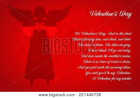 Postcard for the celebration of Valentine s Day. Vector image