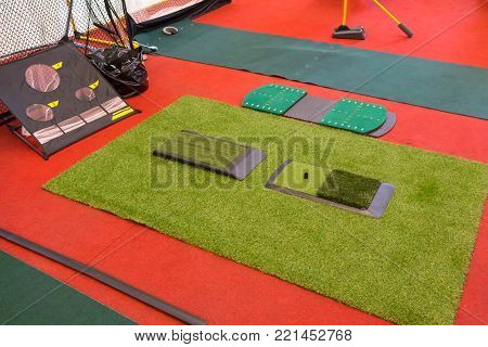 Indoor Mini Golf And Holes For Practicing Inside Building