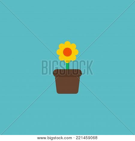 Flowerpot icon flat element.  illustration of flowerpot icon flat isolated on clean background for your web mobile app logo design.