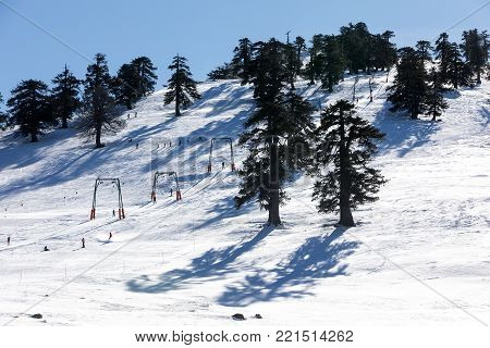 Ski Resort Vasilitsa In The Mountain Range Of Pindos, In Greece.