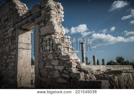Gymnasium And Dormitories At Kourion Archaeological Site. Cyprus.