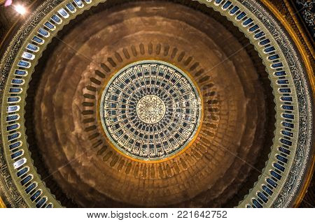Dome of Kuwait Grand Mosque interior 07 January 2015 Kuwait-city, Kuwait