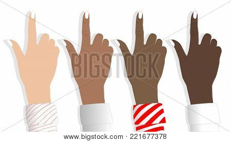 Womans hand , cursor set.Vector illustration EPS10