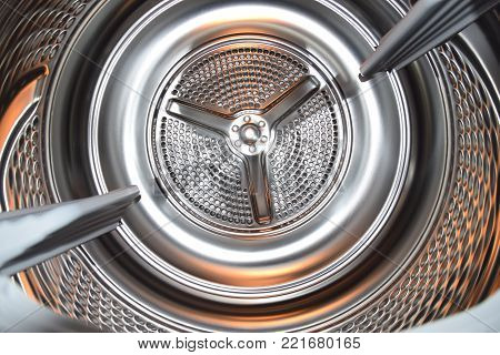 industrial background, metal surface with reflexions of light