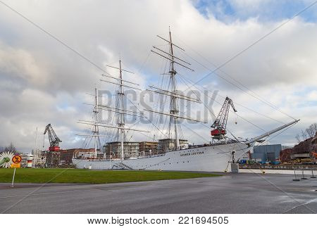 Soumen Jotusen Anchored Outside Turku In Finland.