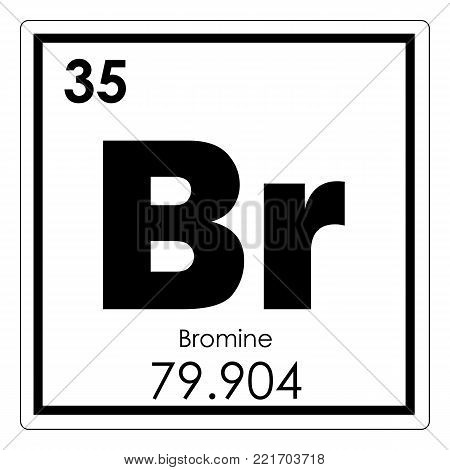 Bromine chemical element periodic table science symbol