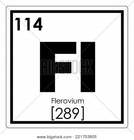 Flerovium chemical element periodic table science symbol