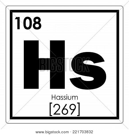 Hassium chemical element periodic table science symbol