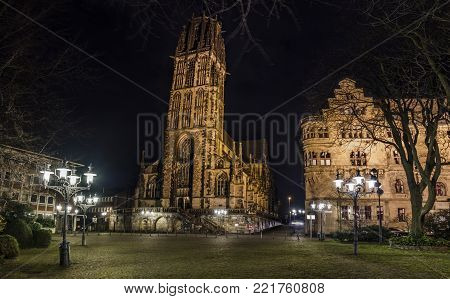 City Hall and St. Salvador Church in Duisburg, Germany