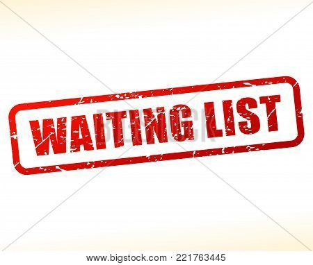 Illustration of waiting list red text stamp