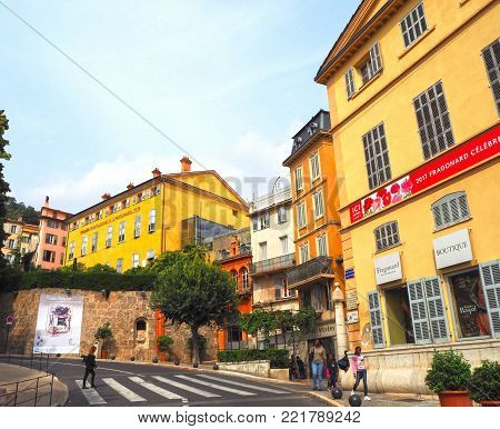 GRASSE, FRANCE - OCTOBER 31, 2014: Parfumerie Fragonard facade house. Fragonard perfumery is one of the older factory in the world capital of perfumes