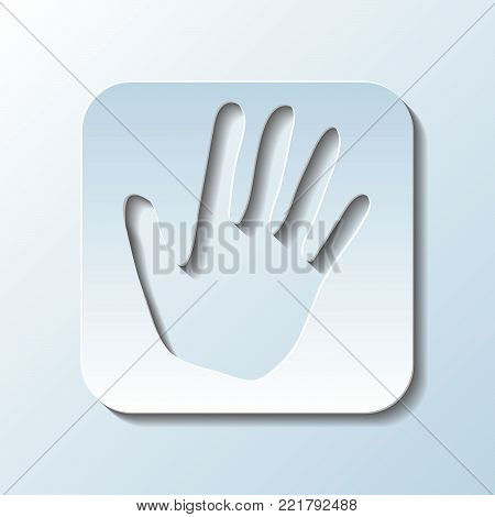Paper Carved  Simbol of Palm   - Vector Illustration