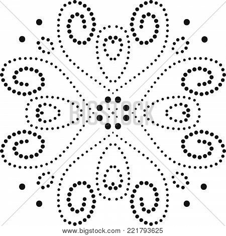 Kolam with dots - Alpona Design - Vector Illustration