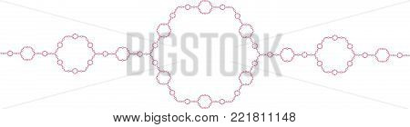 Flat Vector Computer Generated  Chain L-system Fractal - Generative Art