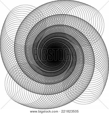 Vector Wavy Twirl Annular Rosette - Graphic Element - Generative Art