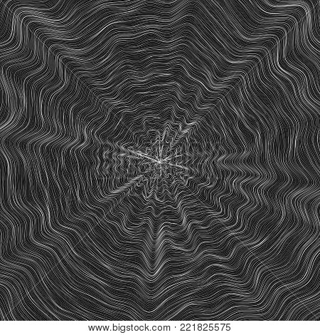 Wavy Line Concentrical Abstract Vector Background - Generative Art