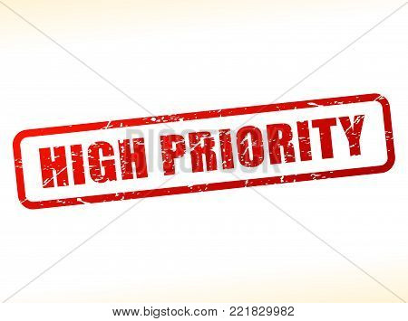 Illustration of high priority text stamp concept