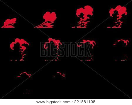 Sprite sheet of a explosion. Animation for game or cartoon. 1024x1024. Ready for games, Crytech, Unreal Engine, Real Tournament and other game engines.