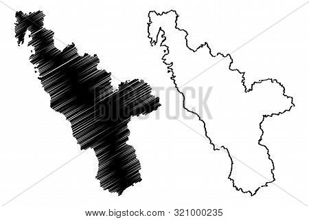 Halland County (counties Of Sweden, Kingdom Of Sweden) Map Vector Illustration, Scribble Sketch Hall