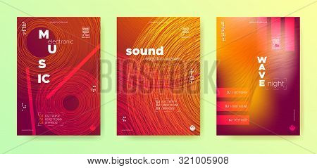 Sound Wave Flyer. Electronic Beat. Dance Music Cover. Color Dj Concert. Light Abstract Banner. Elect