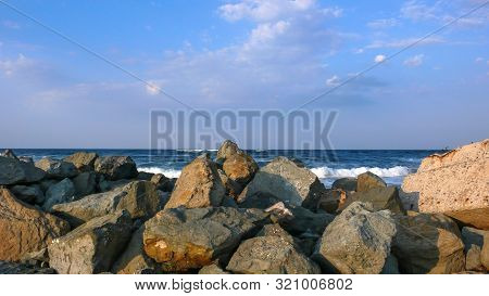 Amazing Sunset Seascape Of The Coastline Of Lozenets, Burgas Region, Bulgaria