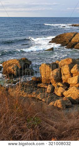 Amazing Sunset Seascape Of The Coastline Of Lozenets, Burgas Region, Bulgaria