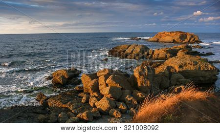 Amazing Sunset Seascape Of The Coastline Of Lozenets, Burgas Region, Bulgaria
