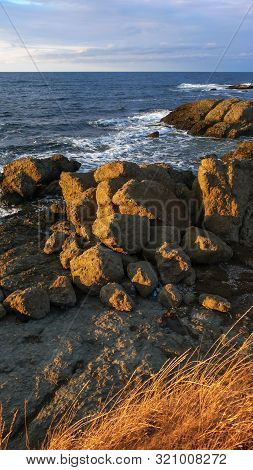 Amazing Sunset Seascape Of The Coastline Of Lozenets, Burgas Region, Bulgaria
