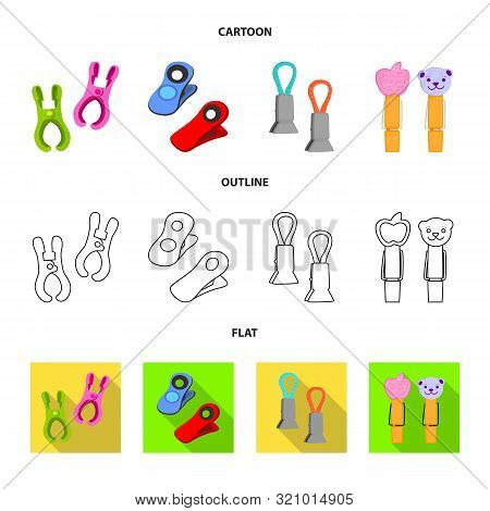 Vector Illustration Of Retro And Pins Symbol. Set Of Retro And Equipment Stock Symbol For Web.