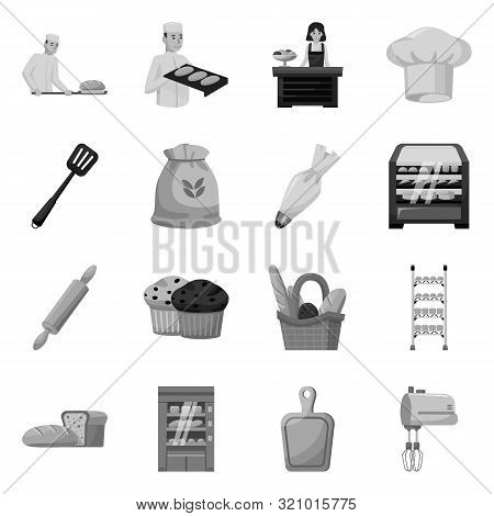 Vector Design Of Bakery And Natural Symbol. Collection Of Bakery And Organic Stock Vector Illustrati