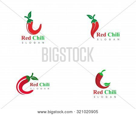 Red Hot Set Natural Of Chili Icon Template Vector Illustration