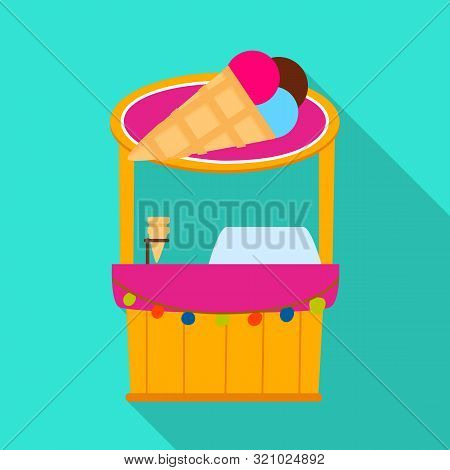 Vector Design Of Kiosk And Cart Logo. Collection Of Kiosk And Cream Stock Vector Illustration.