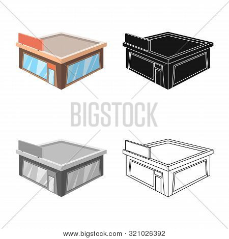 Vector Design Of Shop And Clothing Logo. Set Of Shop And Windows Stock Symbol For Web.