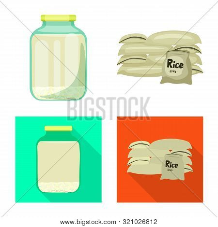 Vector Design Of Crop And Ecological Symbol. Set Of Crop And Cooking Stock Vector Illustration.